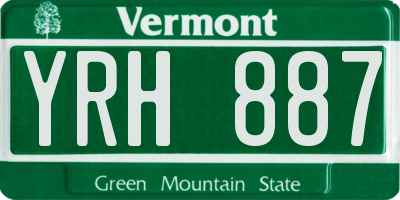 VT license plate YRH887