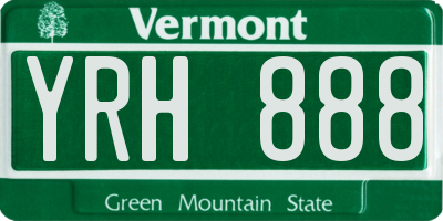 VT license plate YRH888