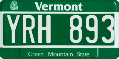 VT license plate YRH893