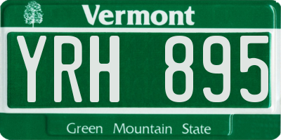 VT license plate YRH895