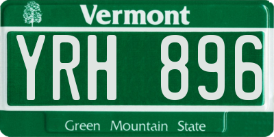 VT license plate YRH896