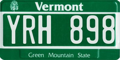 VT license plate YRH898