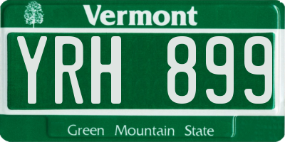 VT license plate YRH899