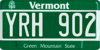 VT license plate YRH902