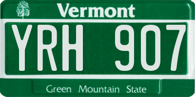 VT license plate YRH907