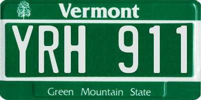 VT license plate YRH911