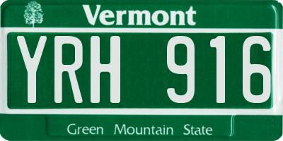 VT license plate YRH916