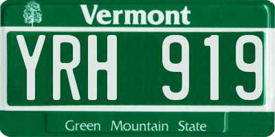 VT license plate YRH919