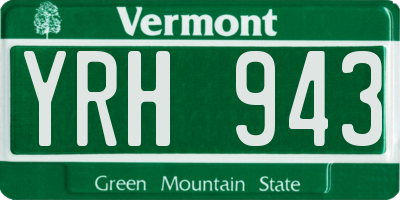 VT license plate YRH943