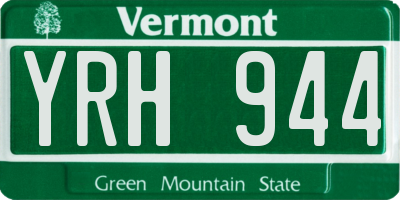 VT license plate YRH944