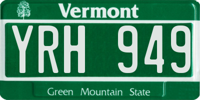 VT license plate YRH949