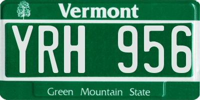 VT license plate YRH956