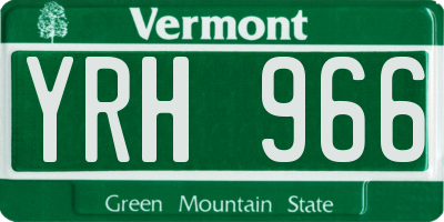 VT license plate YRH966