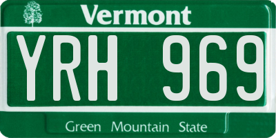 VT license plate YRH969