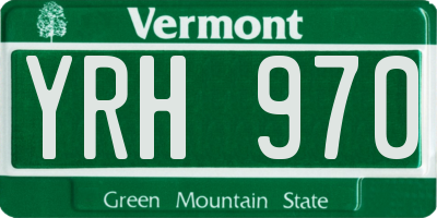 VT license plate YRH970