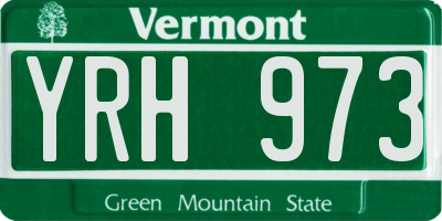 VT license plate YRH973