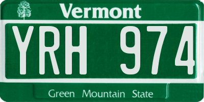 VT license plate YRH974