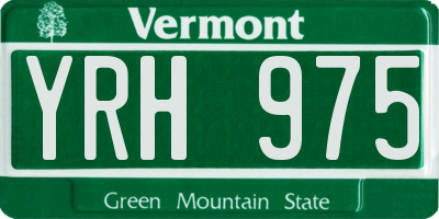 VT license plate YRH975