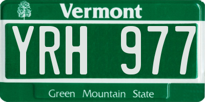 VT license plate YRH977
