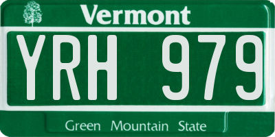 VT license plate YRH979