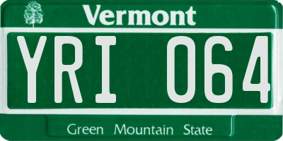 VT license plate YRI064