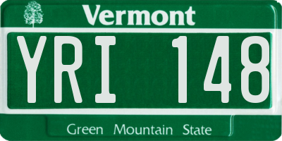 VT license plate YRI148