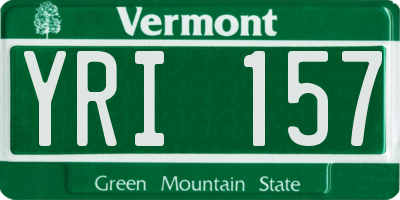 VT license plate YRI157