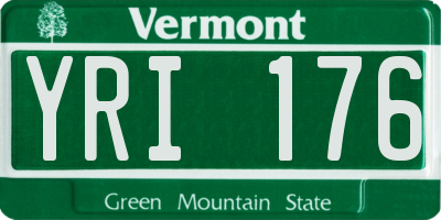 VT license plate YRI176
