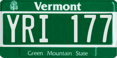 VT license plate YRI177