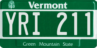 VT license plate YRI211