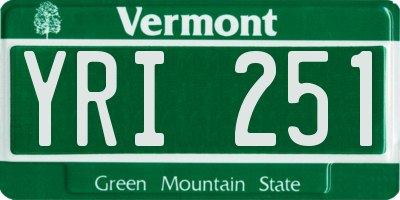 VT license plate YRI251