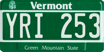 VT license plate YRI253