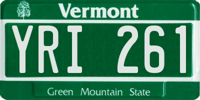 VT license plate YRI261