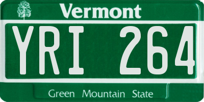 VT license plate YRI264