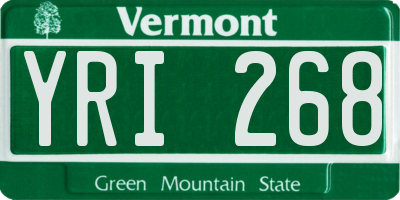 VT license plate YRI268