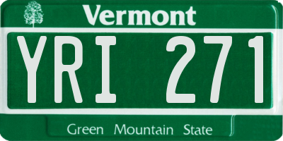 VT license plate YRI271