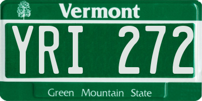 VT license plate YRI272