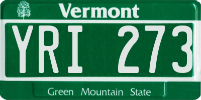VT license plate YRI273