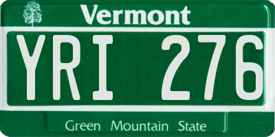 VT license plate YRI276