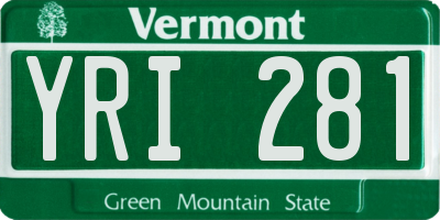VT license plate YRI281