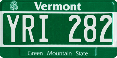 VT license plate YRI282