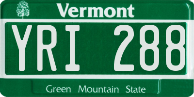 VT license plate YRI288