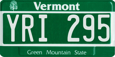 VT license plate YRI295