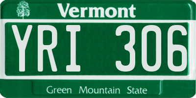 VT license plate YRI306