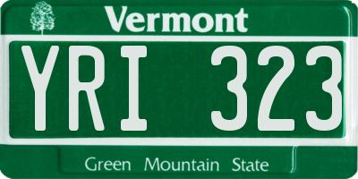 VT license plate YRI323