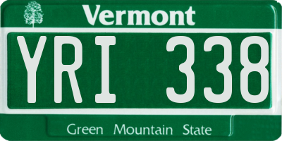VT license plate YRI338