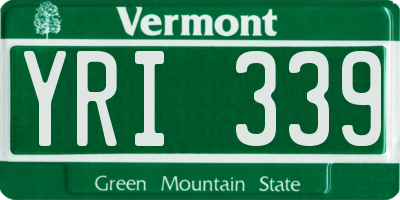 VT license plate YRI339