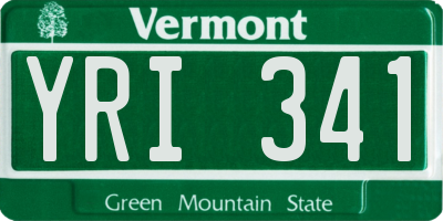VT license plate YRI341