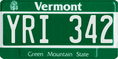 VT license plate YRI342