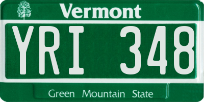 VT license plate YRI348